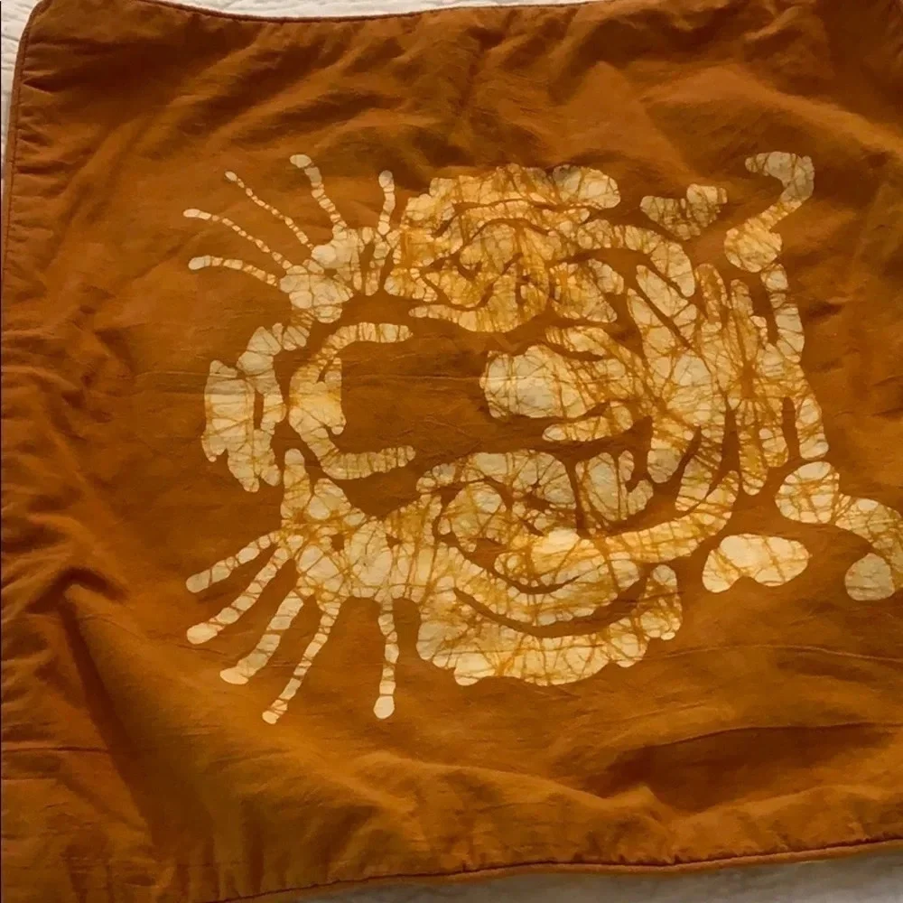 Orange Print Cotton Pillow Cover 18x18 New